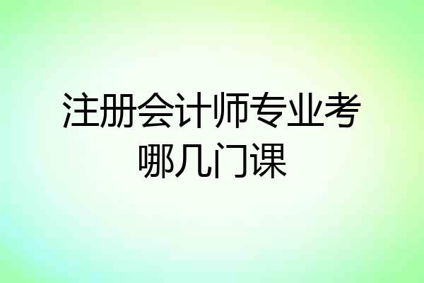 注册会计师专业考哪几门课