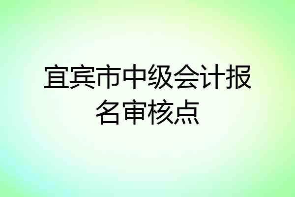 宜宾市中级会计报名审核点