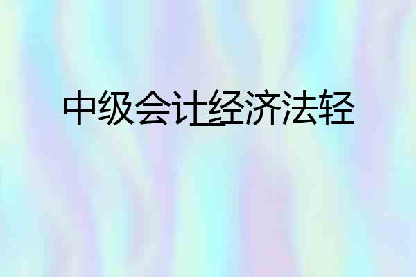 中级会计经济法轻一