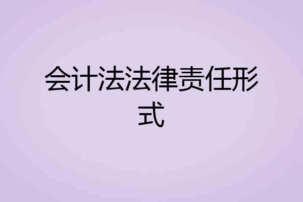 会计法法律责任形式