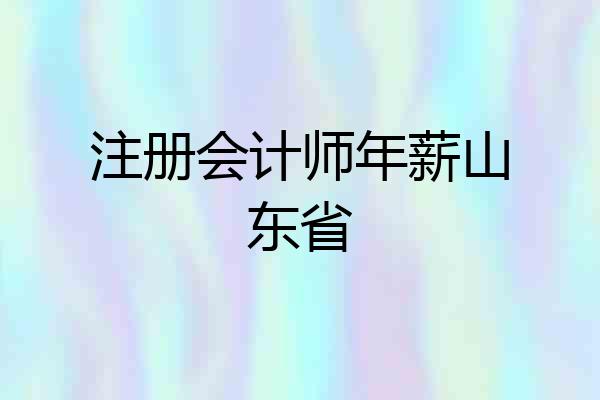 注册会计师年薪山东省