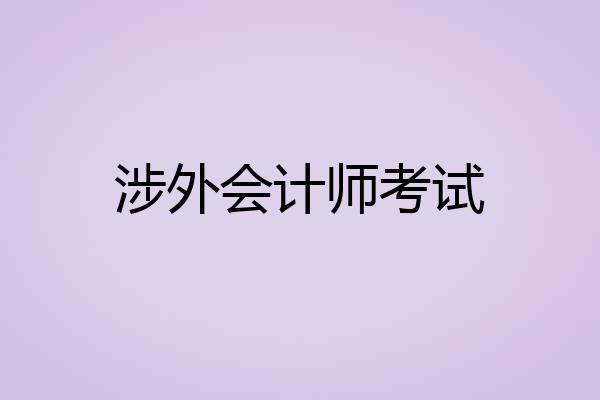 涉外会计师考试