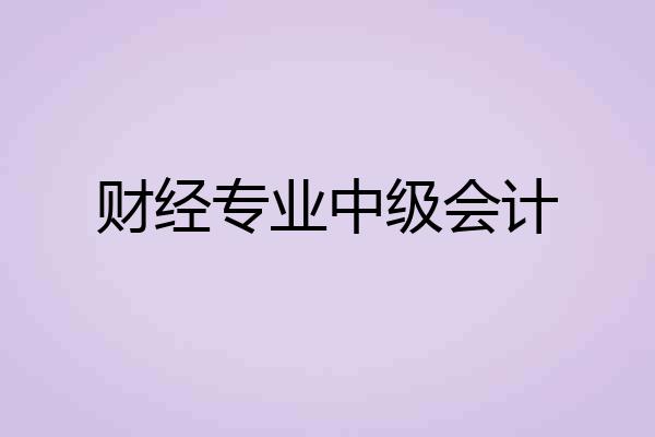 财经专业中级会计