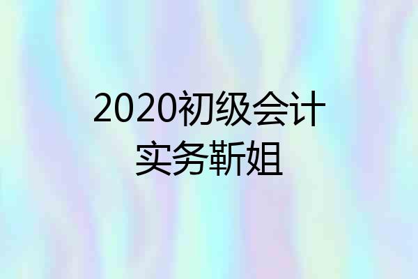 2020初级会计实务靳姐