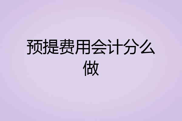 预提费用会计分么做