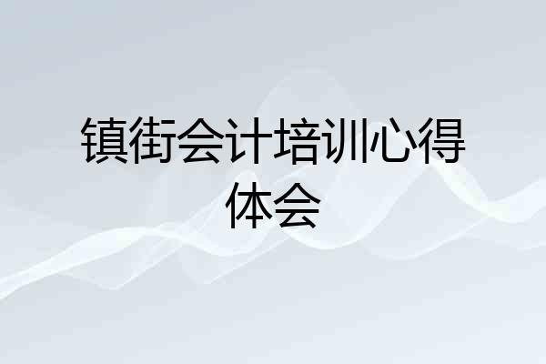 镇街会计培训心得体会