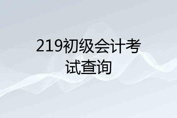 219初级会计考试查询