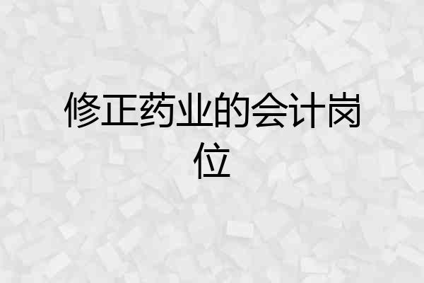 修正药业的会计岗位