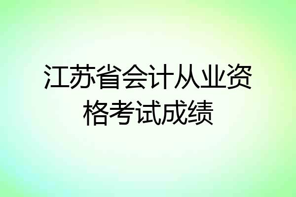 江苏省会计从业资格考试成绩