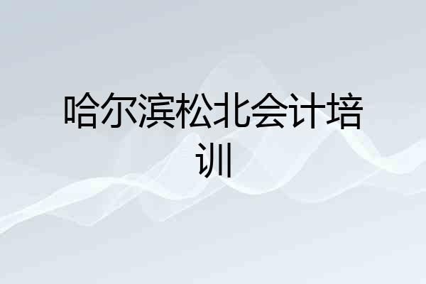 哈尔滨松北会计培训