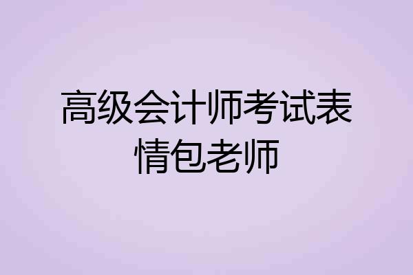 高级会计师考试表情包老师
