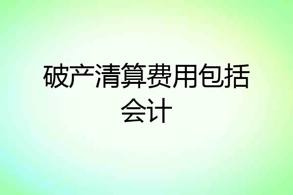 破产清算费用包括会计