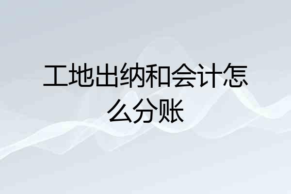 工地出纳和会计怎么分账