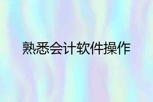 熟悉会计软件操作