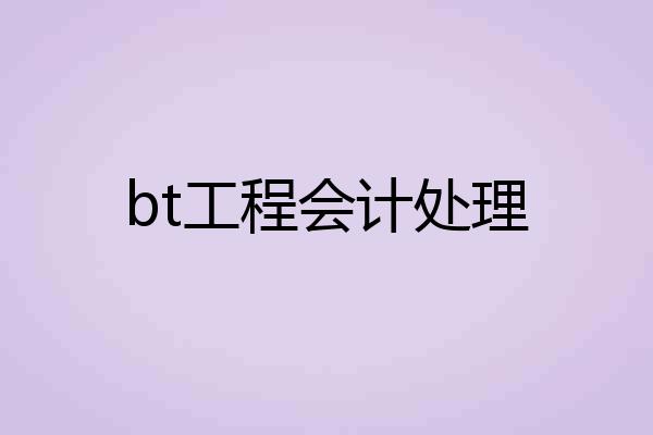 bt工程会计处理