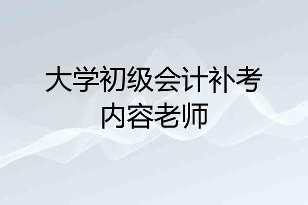 大学初级会计补考内容老师