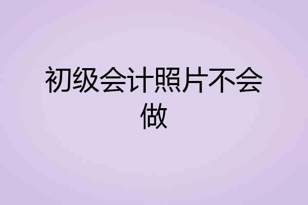 初级会计照片不会做