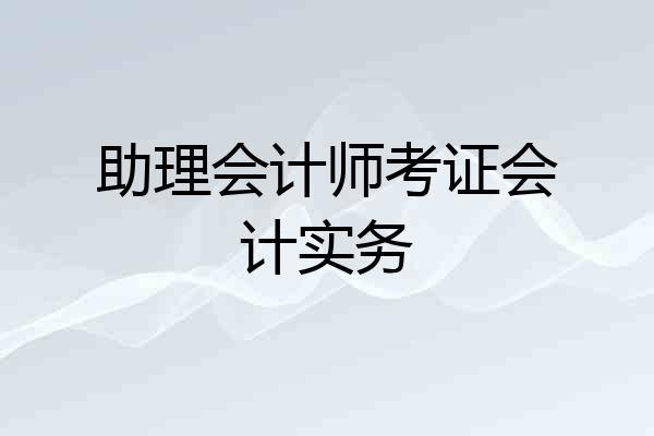 助理会计师考证会计实务