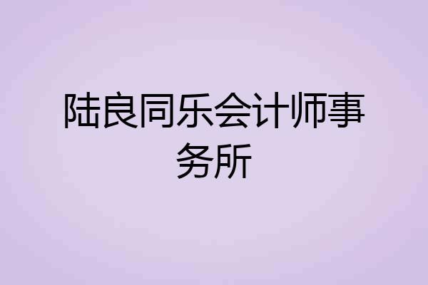 陆良同乐会计师事务所