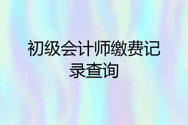 初级会计师缴费记录查询