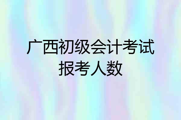 广西初级会计考试报考人数