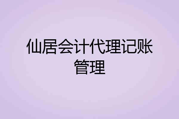 仙居会计代理记账管理