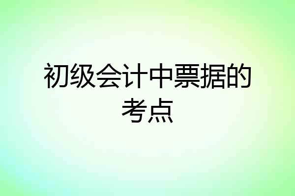 初级会计中票据的考点