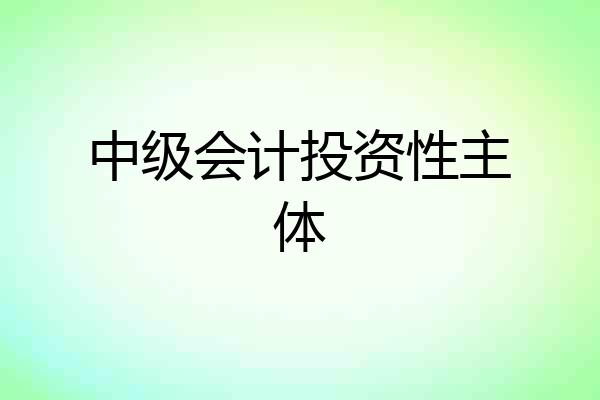 中级会计投资性主体