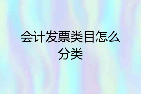 会计发票类目怎么分类