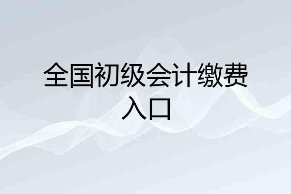 全国初级会计缴费入口