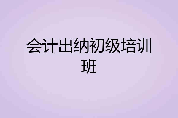 会计出纳初级培训班