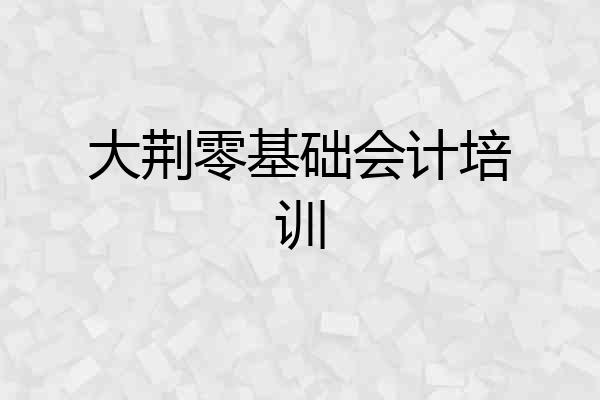大荆零基础会计培训