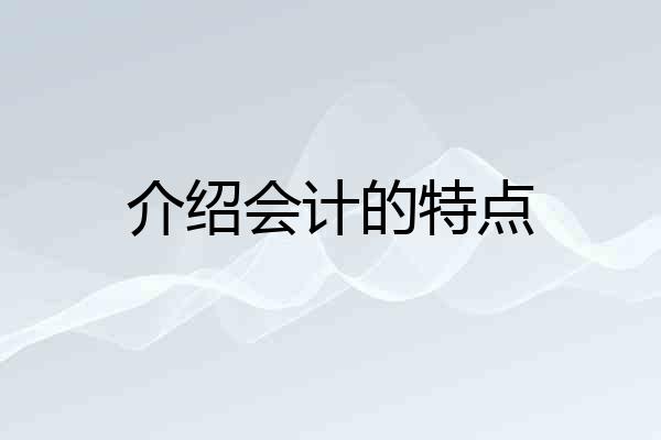 介绍会计的特点