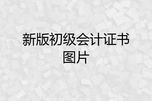新版初级会计证书图片