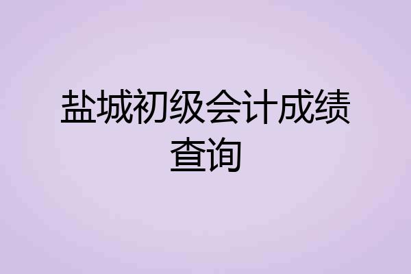 盐城初级会计成绩查询