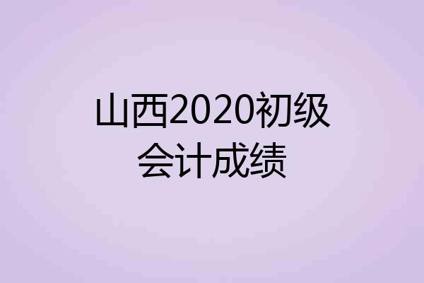 山西2020初级会计成绩