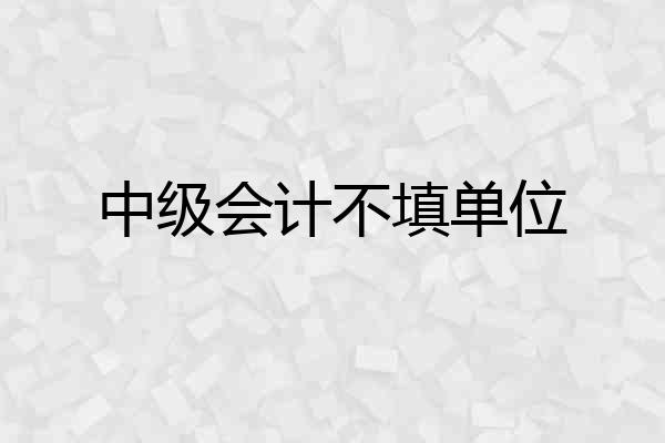 中级会计不填单位