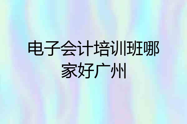 电子会计培训班哪家好广州
