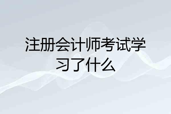 注册会计师考试学习了什么