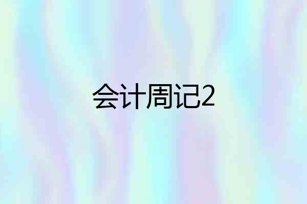会计周记2