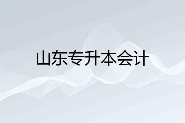 山东专升本会计