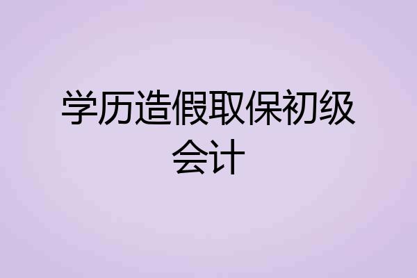 学历造假取保初级会计