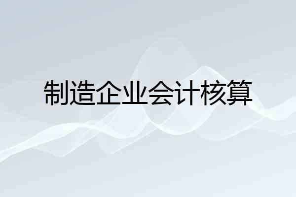 制造企业会计核算