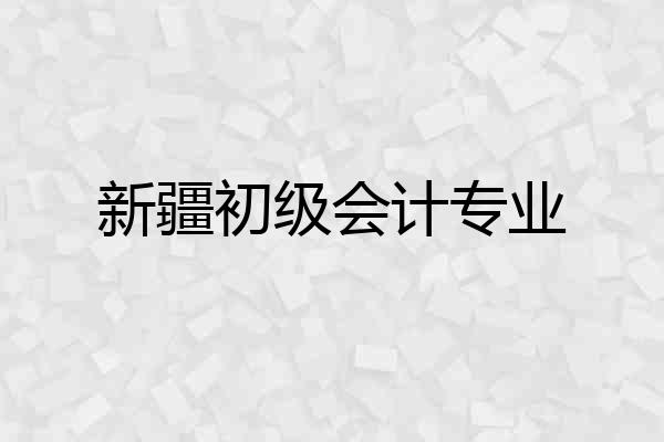 新疆初级会计专业