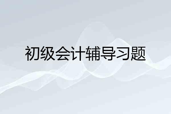 初级会计辅导习题