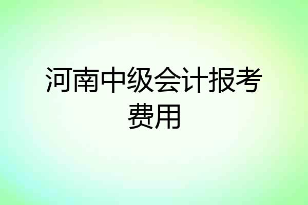 河南中级会计报考费用