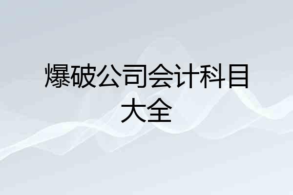 爆破公司会计科目大全