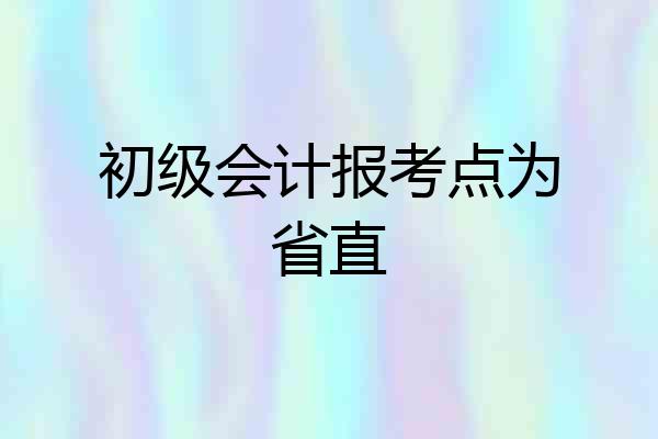 初级会计报考点为省直
