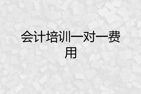 会计培训一对一费用