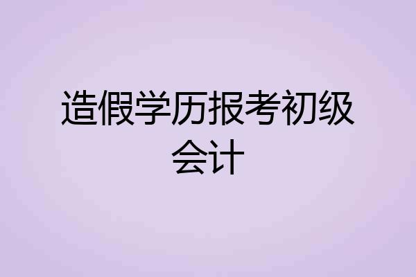 造假学历报考初级会计